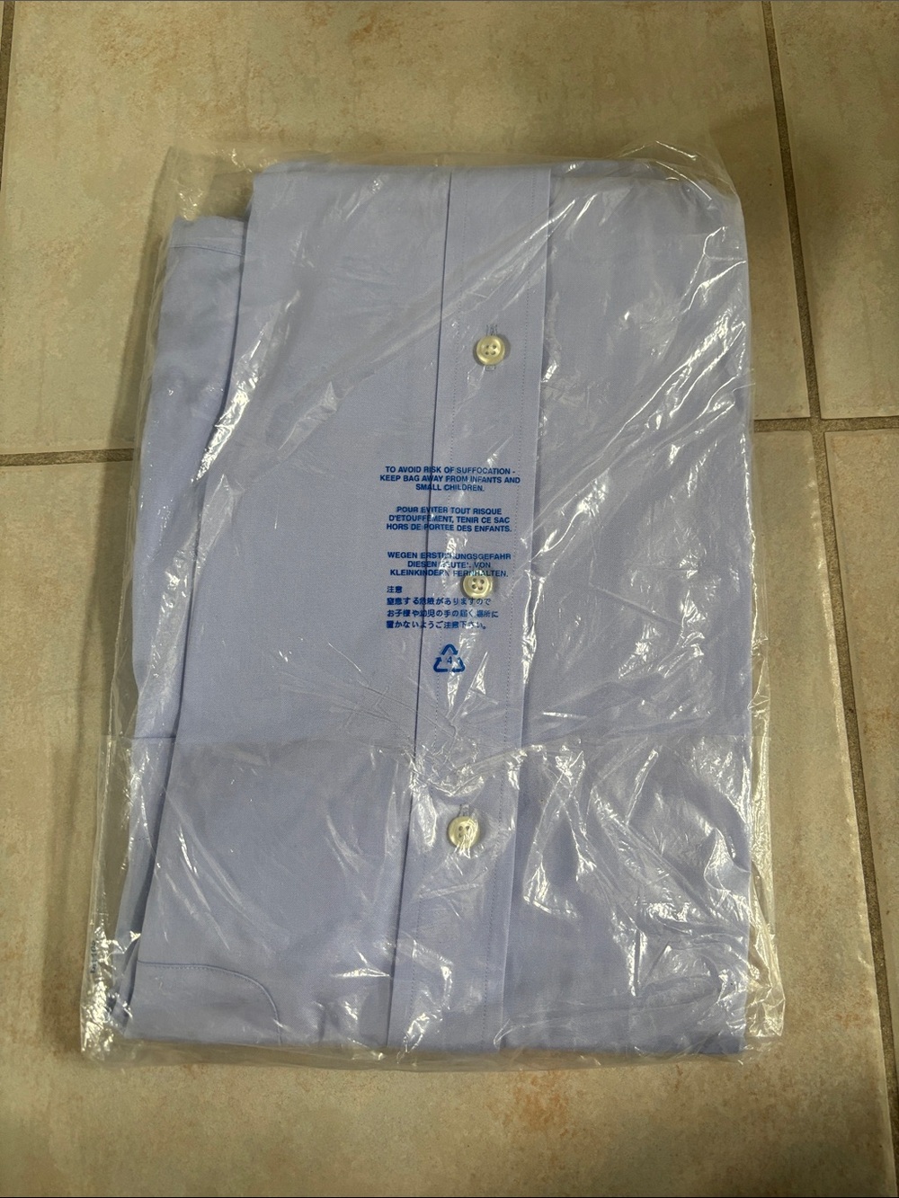 Vintage NWT Lands’ End Pinpoint Oxford Dress Shirt Mens 15-33 Blue - Picture 4 of 5